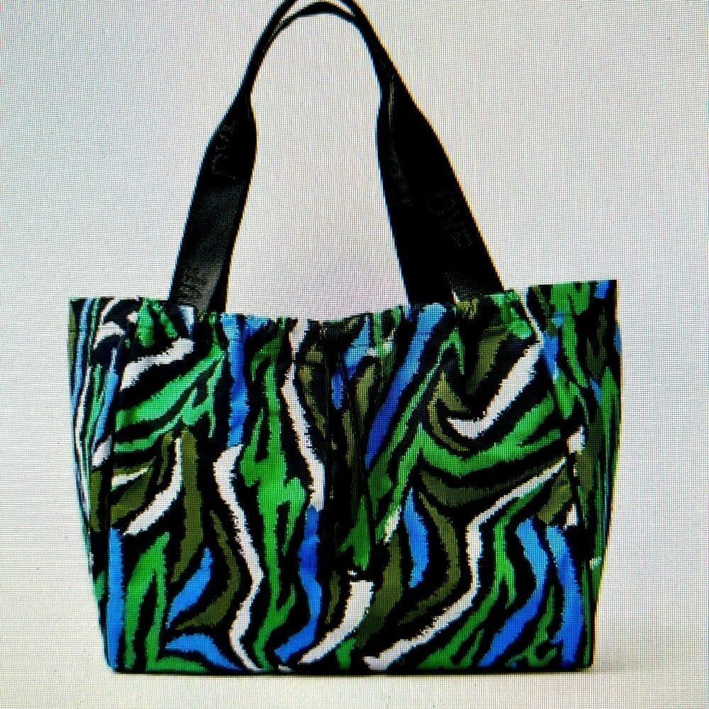 DVFDisco Zebra 🦓 Green Jungle Stripes tote and shoulder bagGetAWAY🏃♀️ in St…